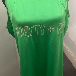 AKA Ivy Storehouse Sleeveless Green Sports Top with Pink Lettering